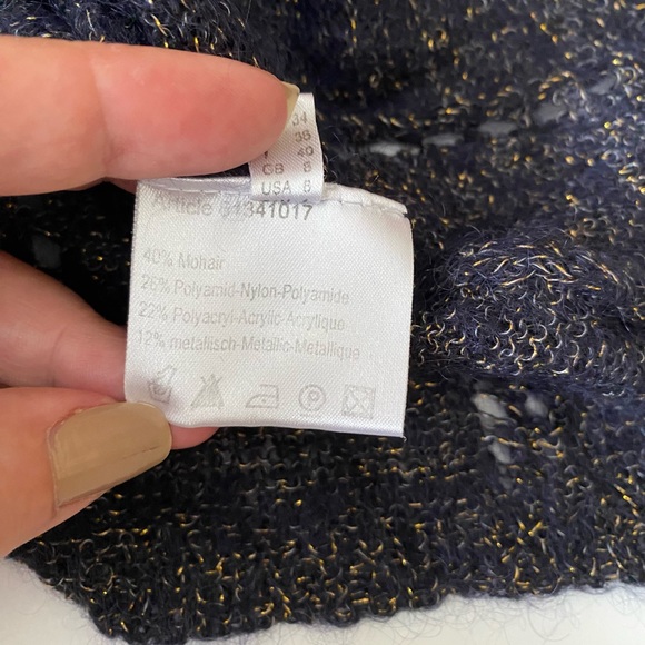 More & More women's semi-sheer knit sweater metallic size 6 - Picture 8 of 9